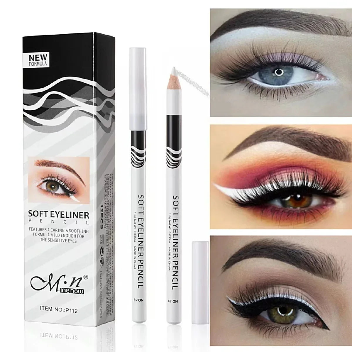 1PC New White Eyeliner Makeup Lasting Smooth Easy To Wear Eyes Brightener