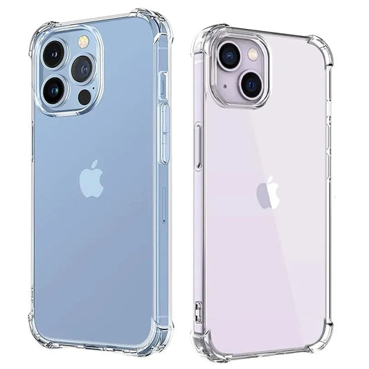 Thick Shockproof Silicone Clear Phone Case For iPhone 14 13 12 11 Pro Max Mini X XS Max XR 8 15 Plus Protection Case Back Cover